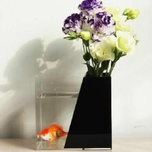 OEM工厂直筒价格优创意透明
鱼水池花朵鲜花植物花瓶装饰瓶