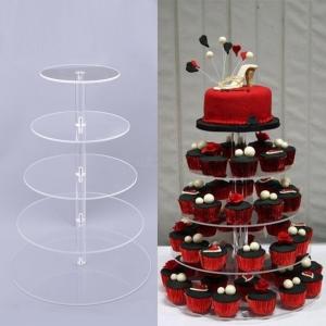 5层圆形亚克力聚会婚礼生日糕饼蛋糕食物展示架