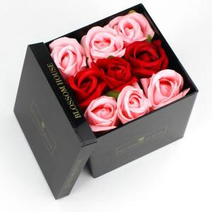 黑色亚克力9玫瑰花朵存储收纳盒子加工定制工厂